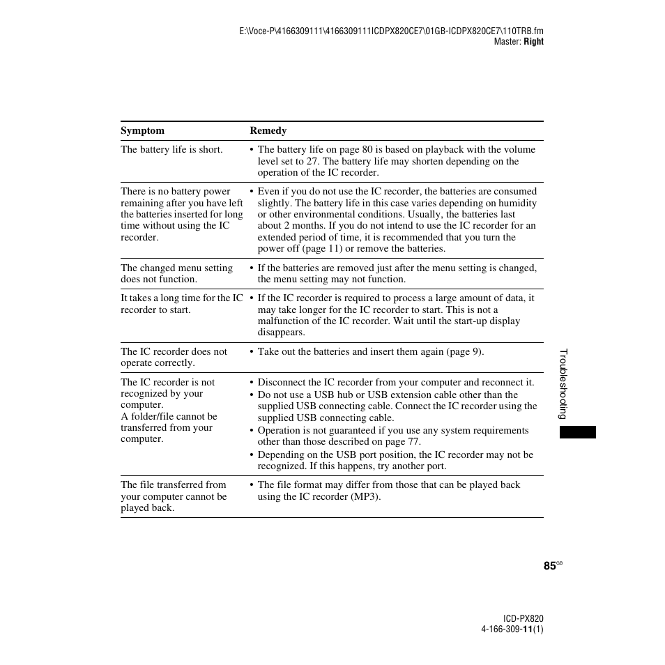 Sony 4-166-309-11(1) User Manual | Page 85 / 96