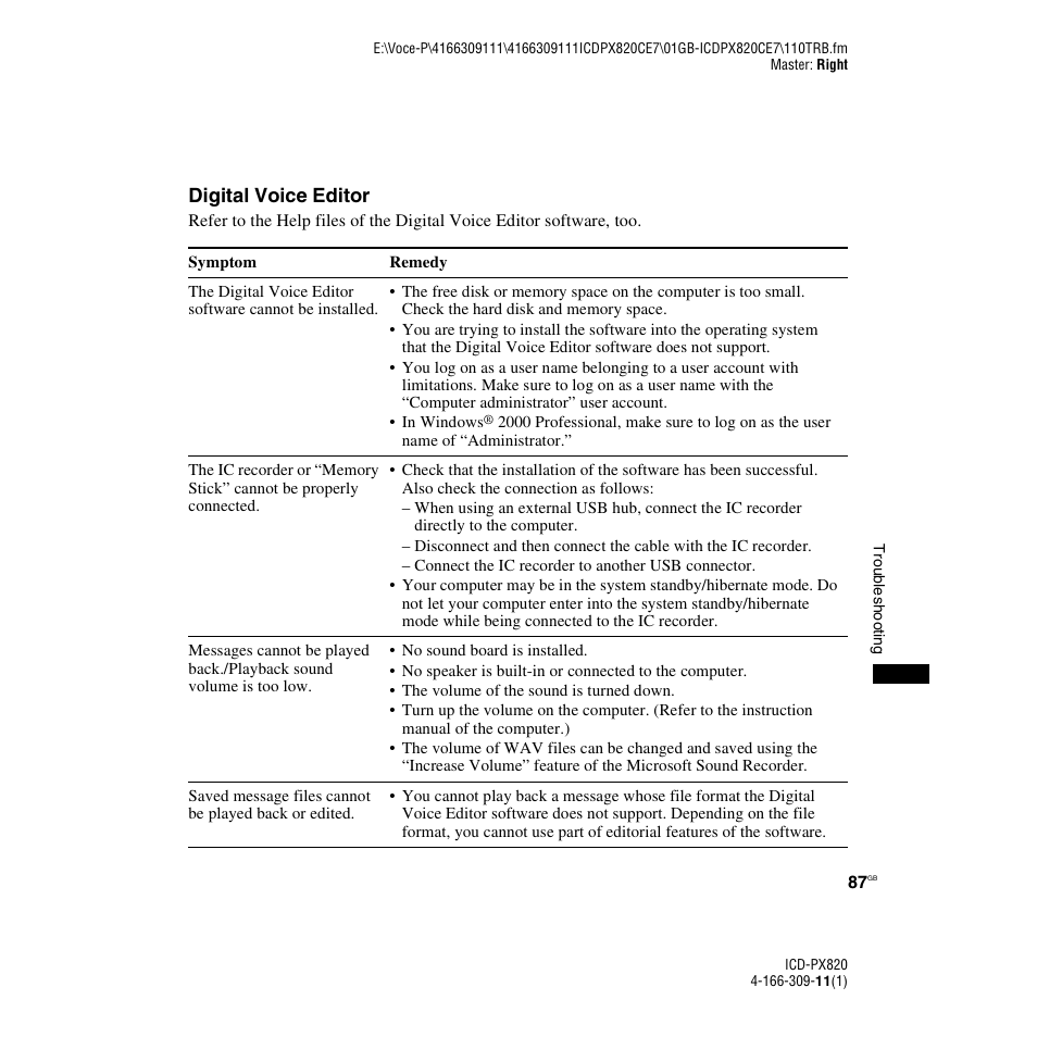 Digital voice editor | Sony 4-166-309-11(1) User Manual | Page 87 / 96