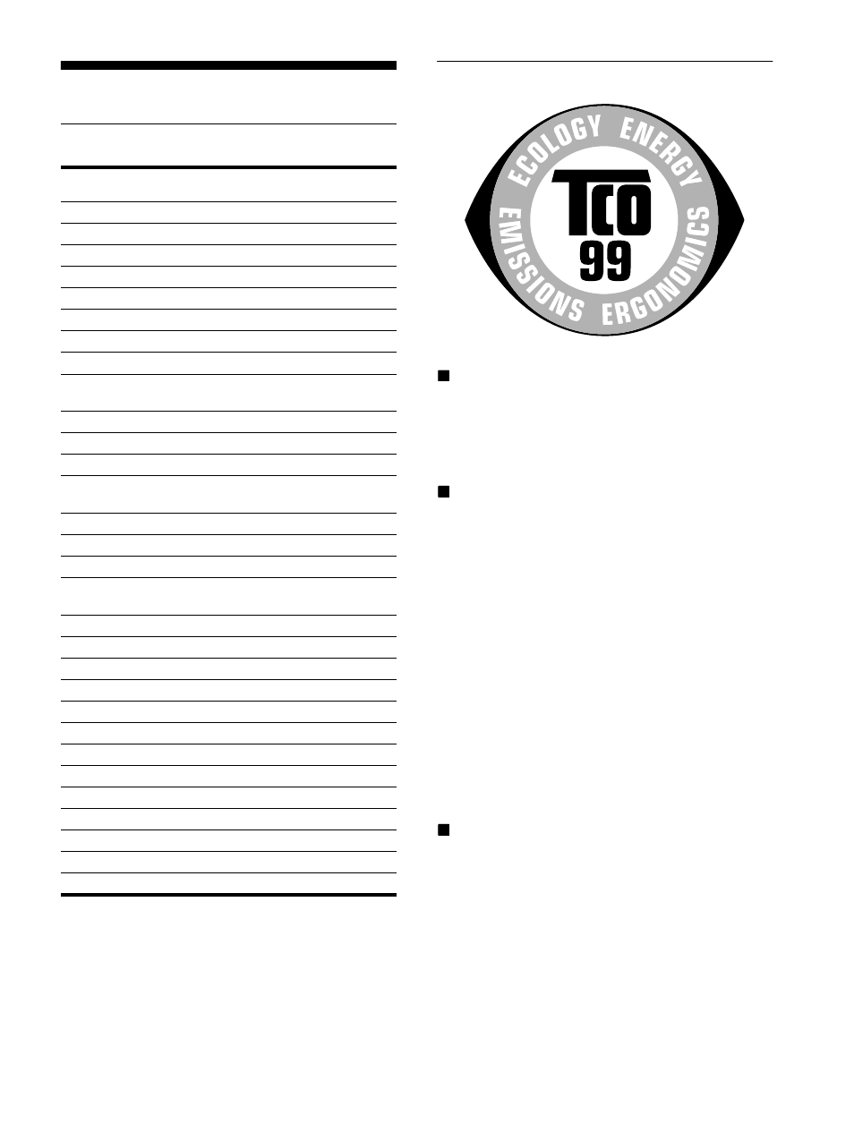 Appendix, Preset mode timing table, Tco’99 eco-document | See appendix for a l, Voir appendix, Sie im appendix, Consulte appendix, Vedere a appendix | Sony GDM-F500R User Manual | Page 147 / 148