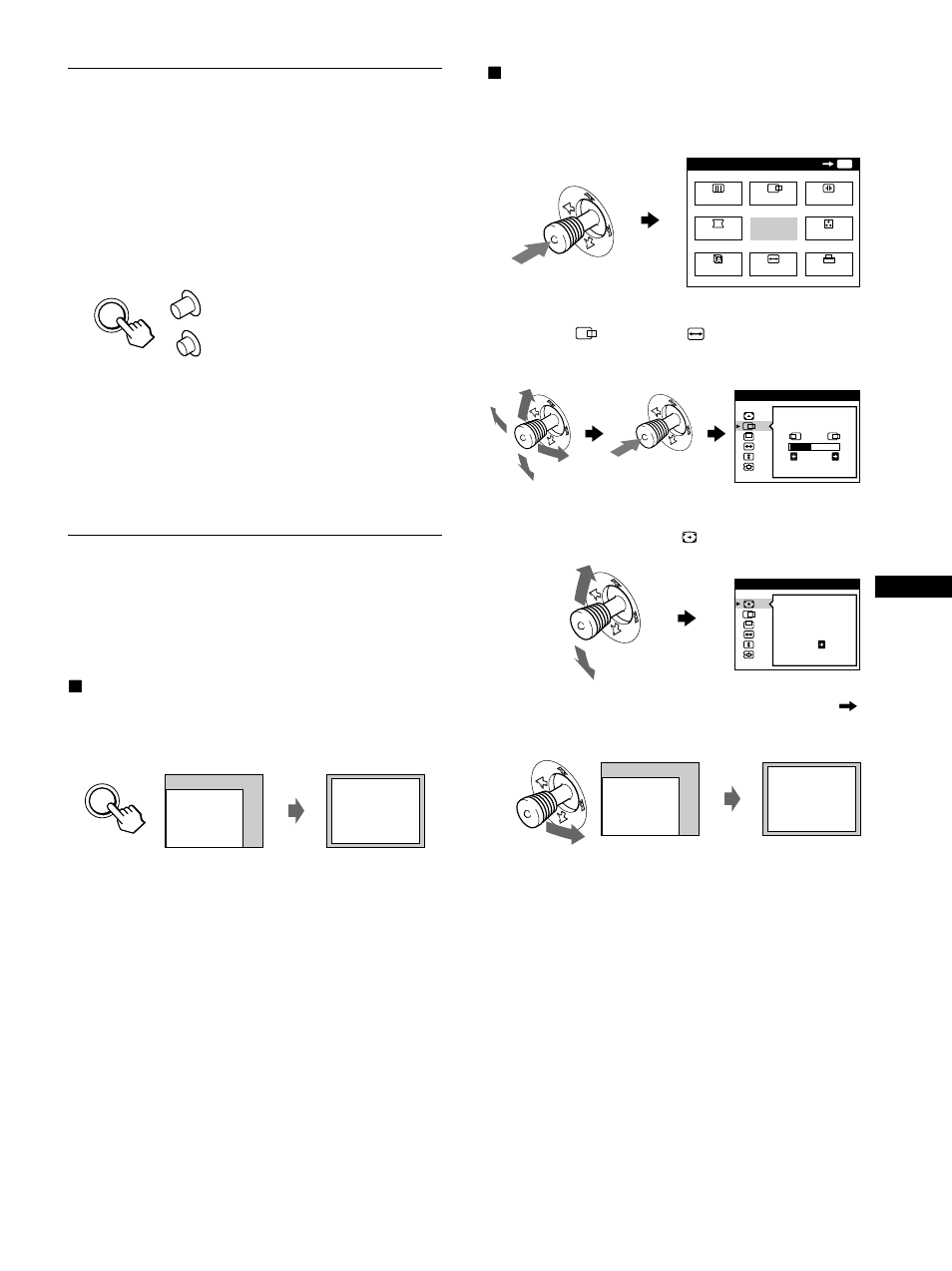 Sélection du signal d’entrée, Taille et centrage automatiques de l’image (auto) | Sony GDM-F500R User Manual | Page 27 / 148