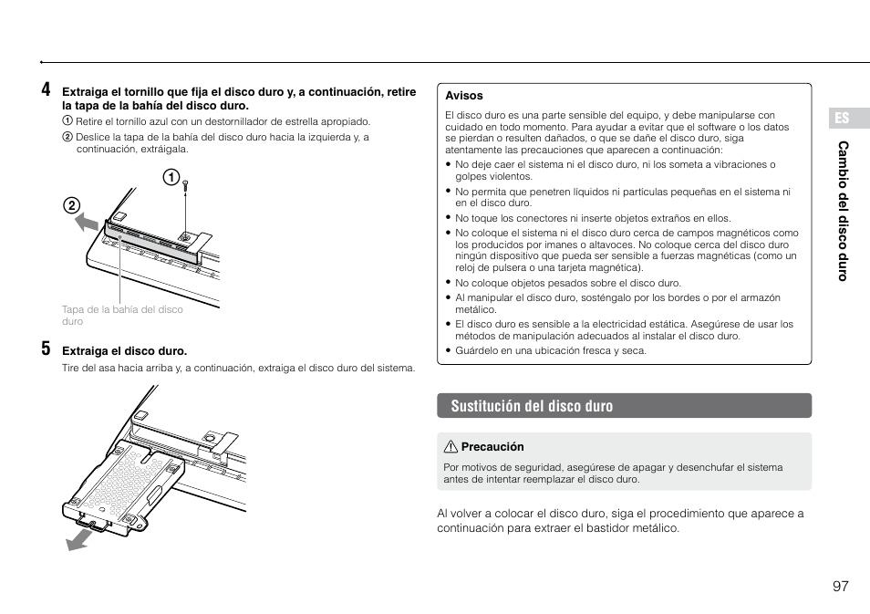 Sustitución.del.disco.duro | Sony 120GB Playstation 3 CECH-2001B User Manual | Page 97 / 120