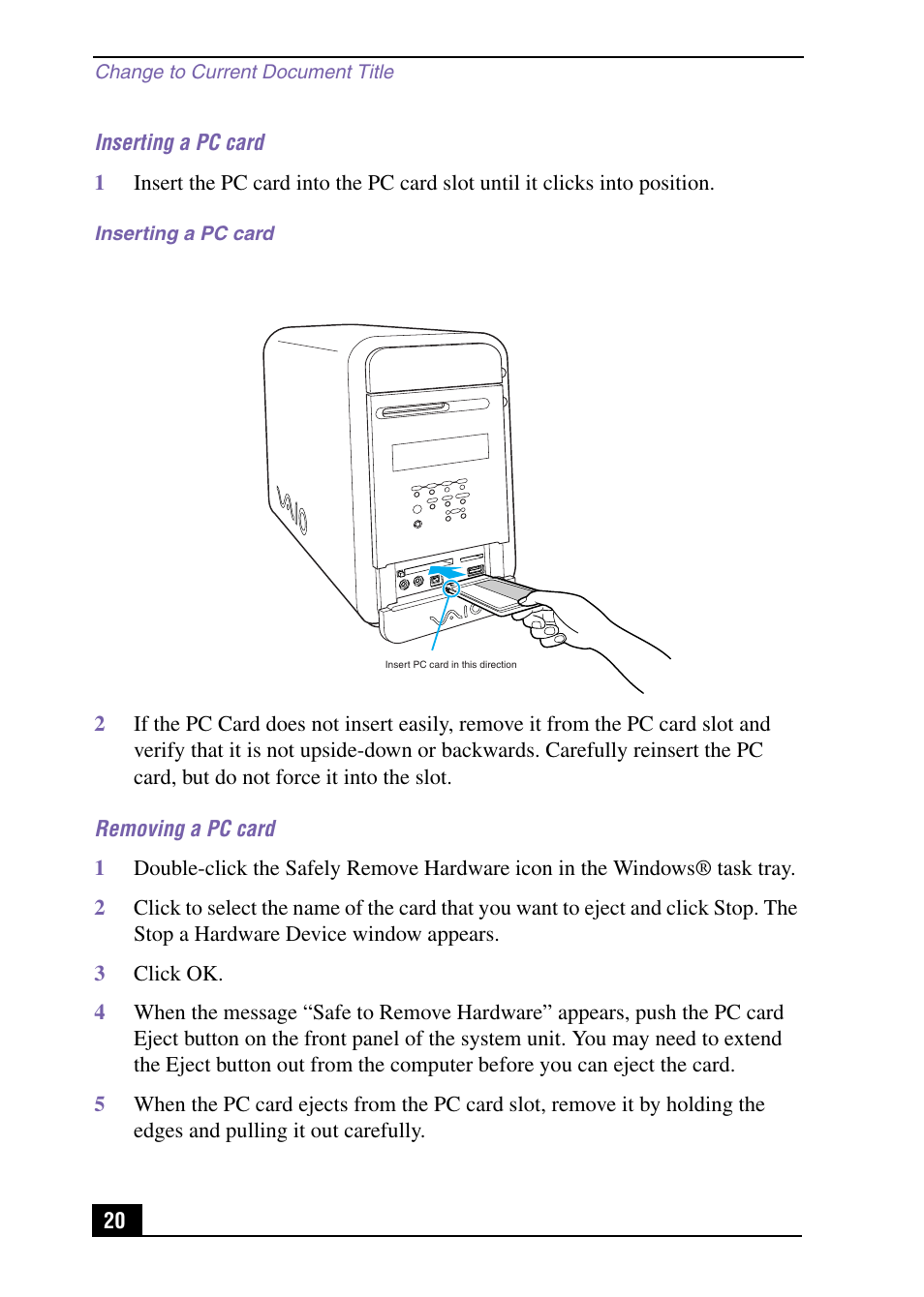 Sony PCV-MXS10 User Manual | Page 20 / 56