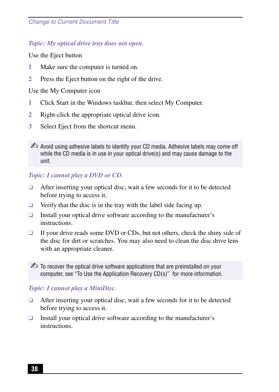 Sony PCV-MXS10 User Manual | Page 38 / 56