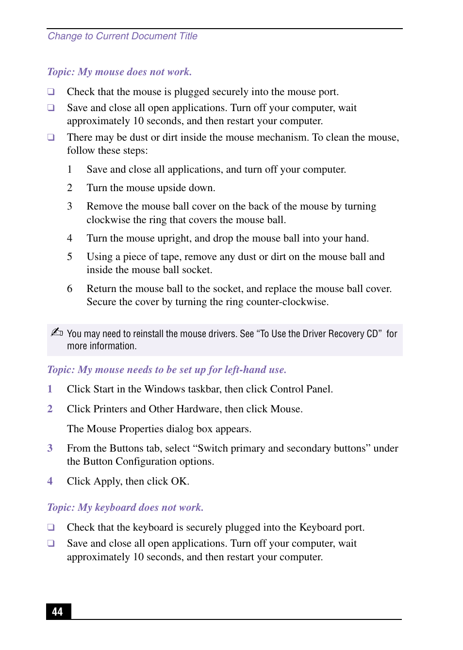 Sony PCV-MXS10 User Manual | Page 44 / 56