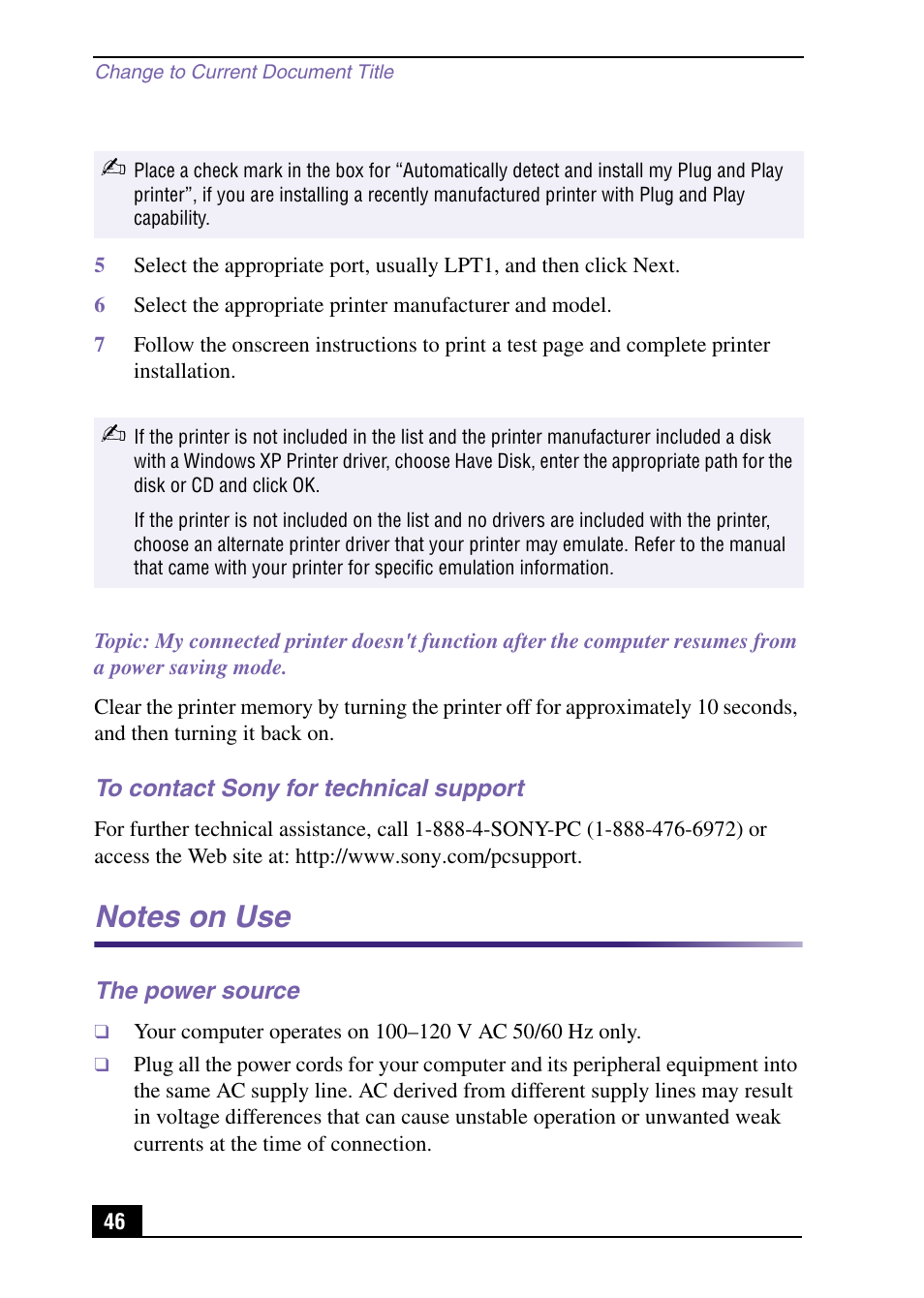 Sony PCV-MXS10 User Manual | Page 46 / 56
