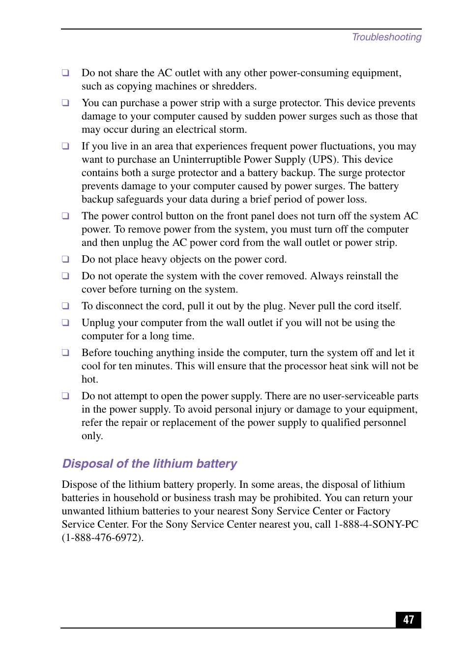 Sony PCV-MXS10 User Manual | Page 47 / 56