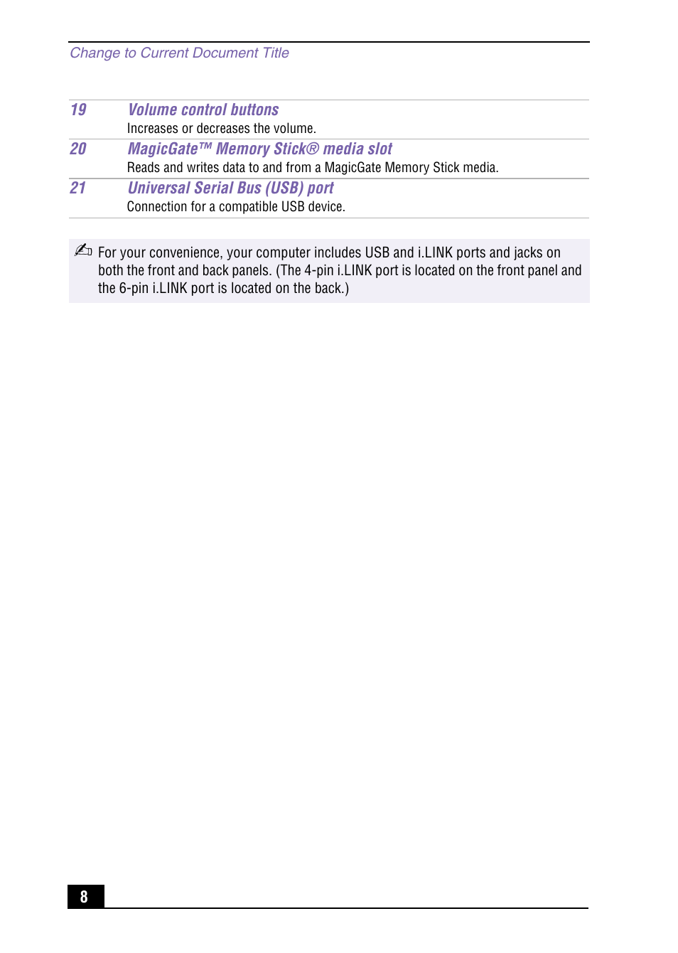 Sony PCV-MXS10 User Manual | Page 8 / 56
