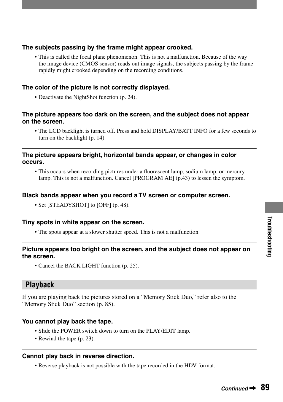 Playback | Sony HVR-A1N User Manual | Page 89 / 128