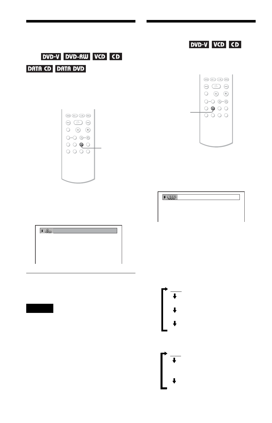 Playing karaoke with any stereo disc (karaoke pon), Selecting the vocals (vocal select), Playing karaoke with any stereo disc | Selecting the vocals | Sony DVP-K82P User Manual | Page 38 / 82