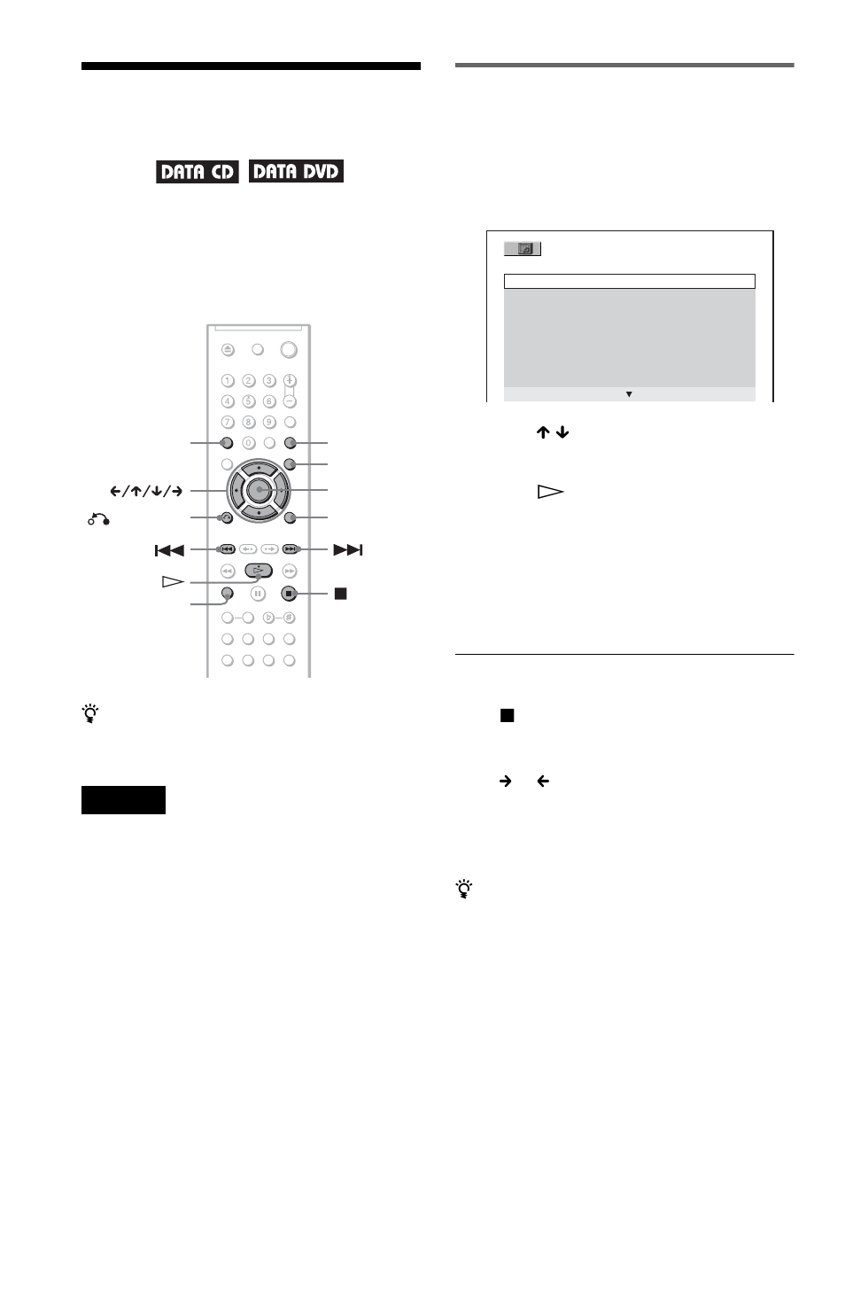 L1 - playing mp3 audio tracks or jpeg image files, Playing mp3 audio tracks or jpeg image files, Selecting an album | Sony DVP-K82P User Manual | Page 54 / 82