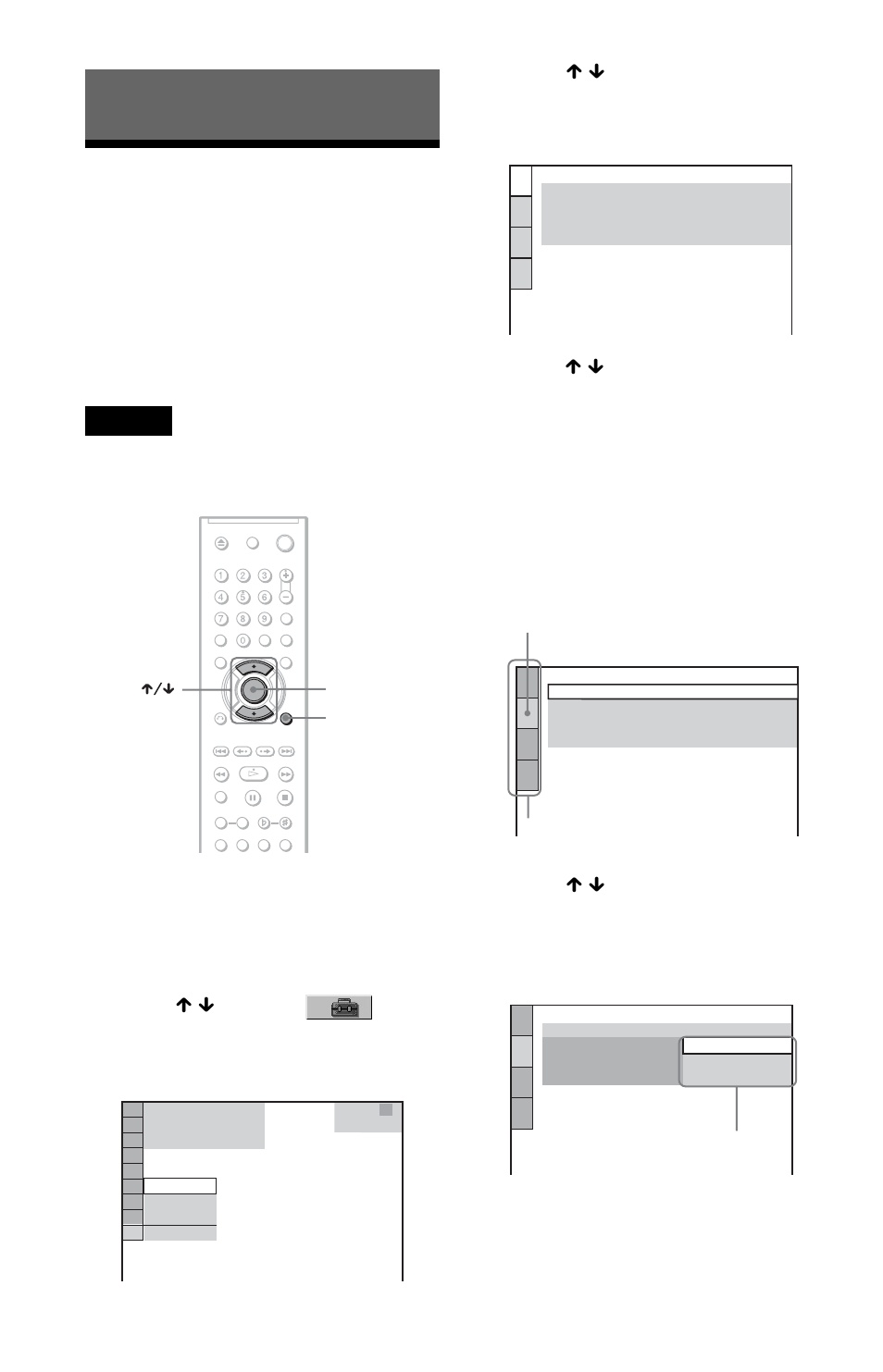 L0 - settings and adjustments, L1 - using the setup display, Settings and adjustments | Using the setup display | Sony DVP-K82P User Manual | Page 66 / 82