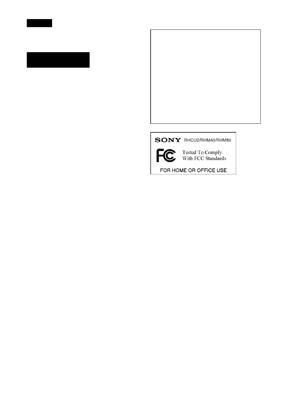 Warning | Sony RHK80U2 User Manual | Page 2 / 48