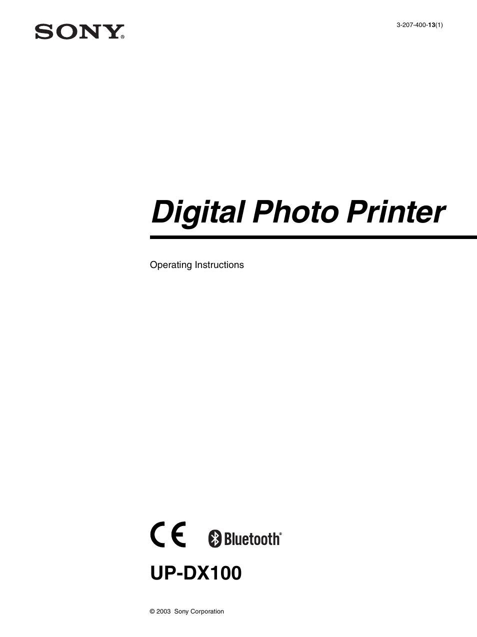 Sony UPD-X100 User Manual | 24 pages