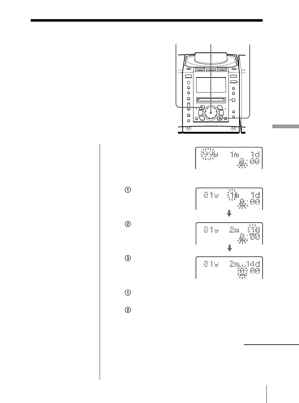 Ajuste del reloj | Sony Model PMC-MD55 User Manual | Page 135 / 164