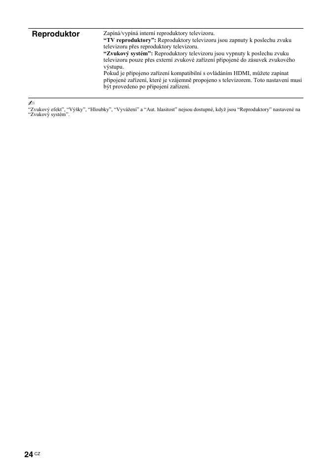 Reproduktor | Sony BRAVIA KDL-26T30 User Manual | Page 126 / 204