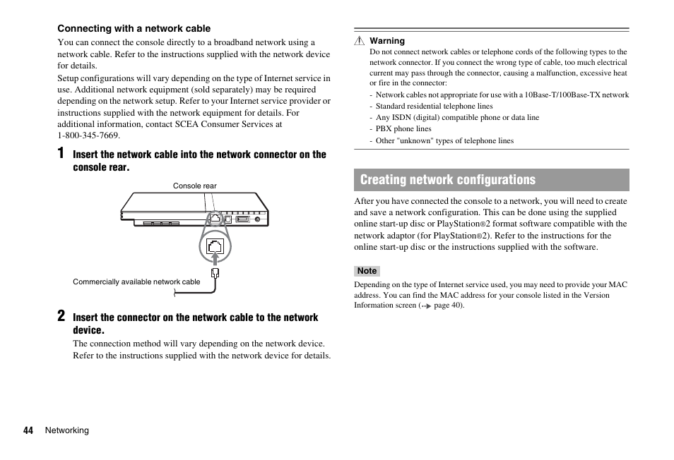Creating network configurations | Sony PS 2 SCPH-77001CB User Manual | Page 44 / 172