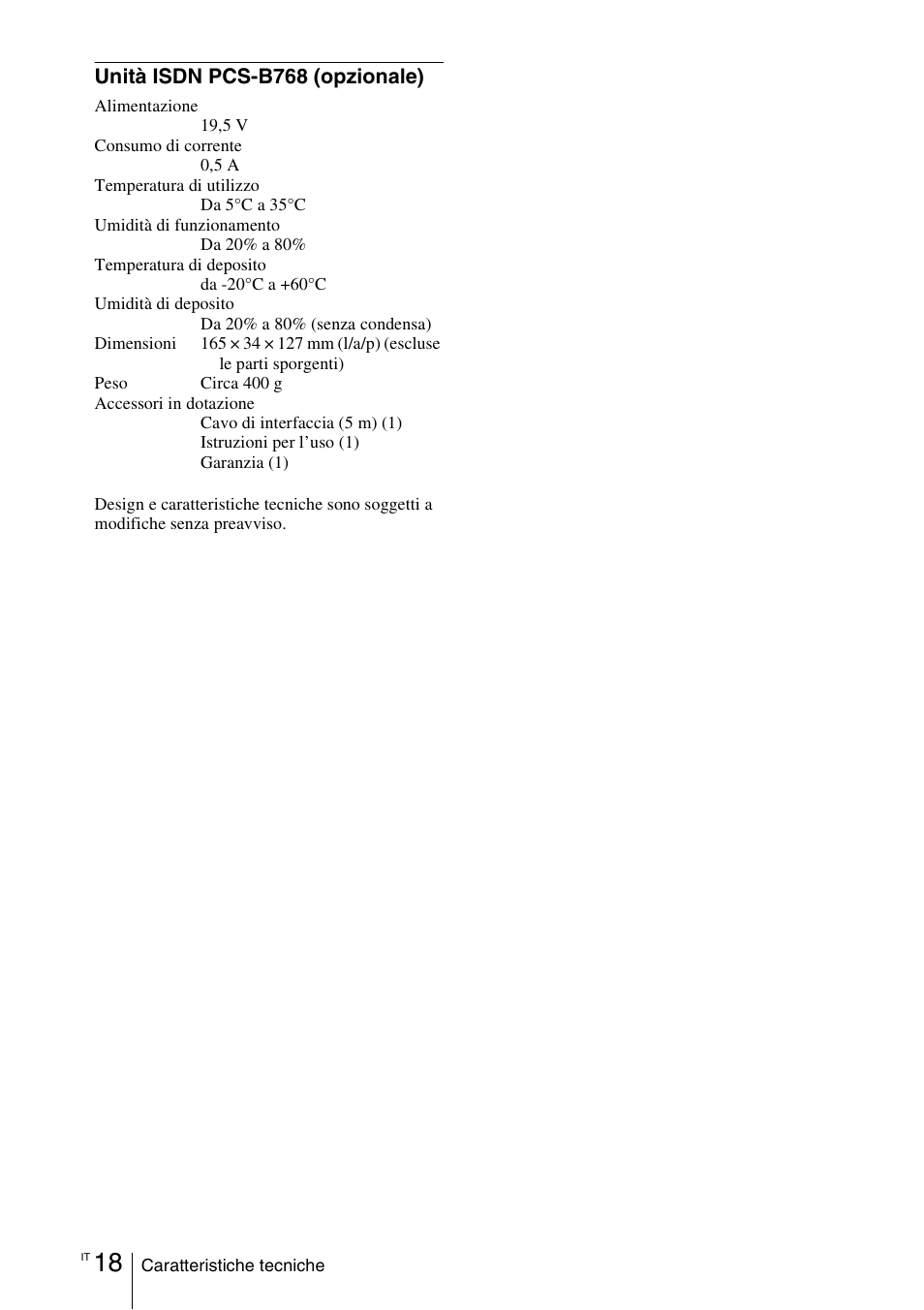 Unità isdn pcs-b768 (opzionale) | Sony PCS-11 User Manual | Page 120 / 156