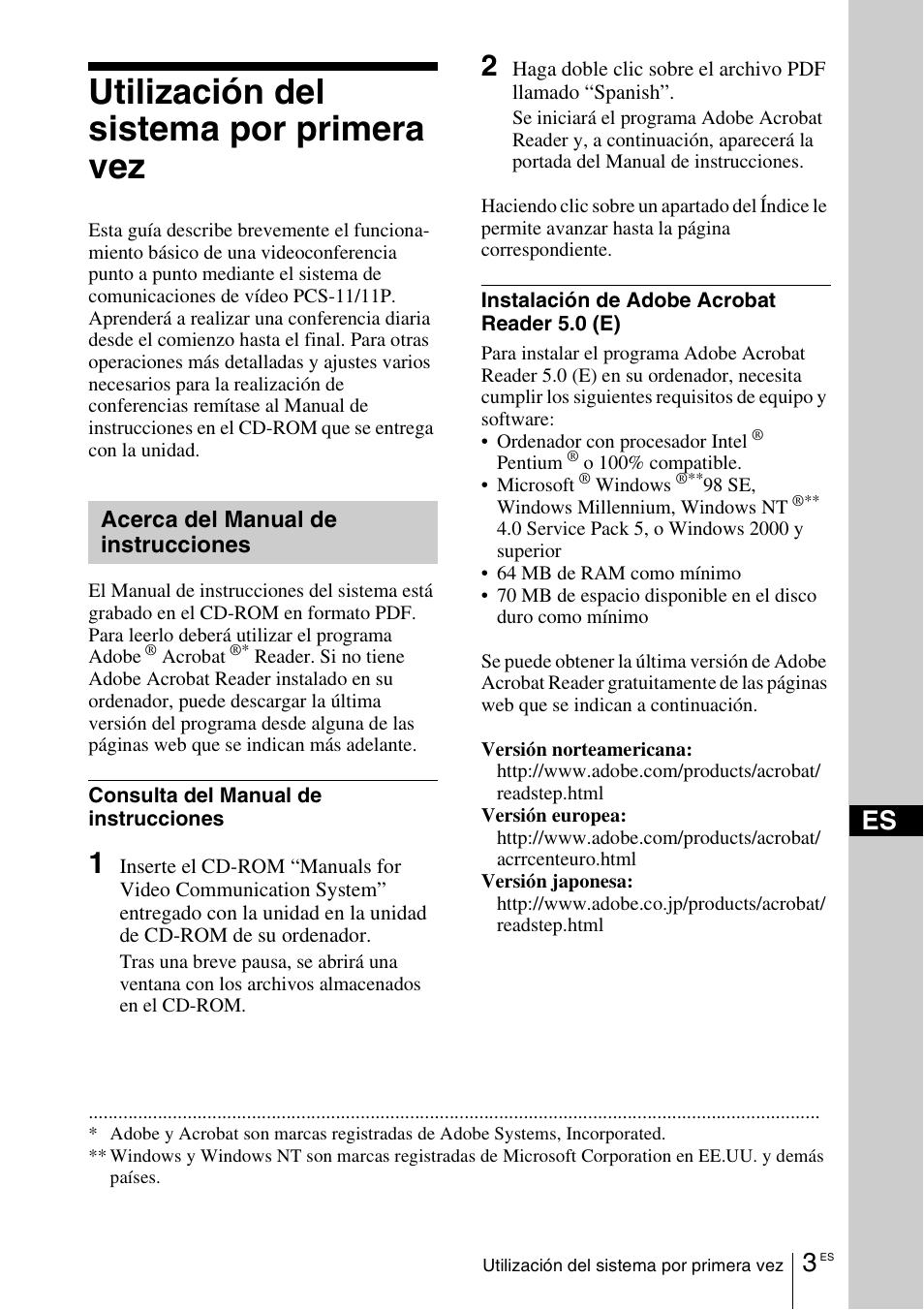 Utilización del sistema por primera vez | Sony PCS-11 User Manual | Page 87 / 156
