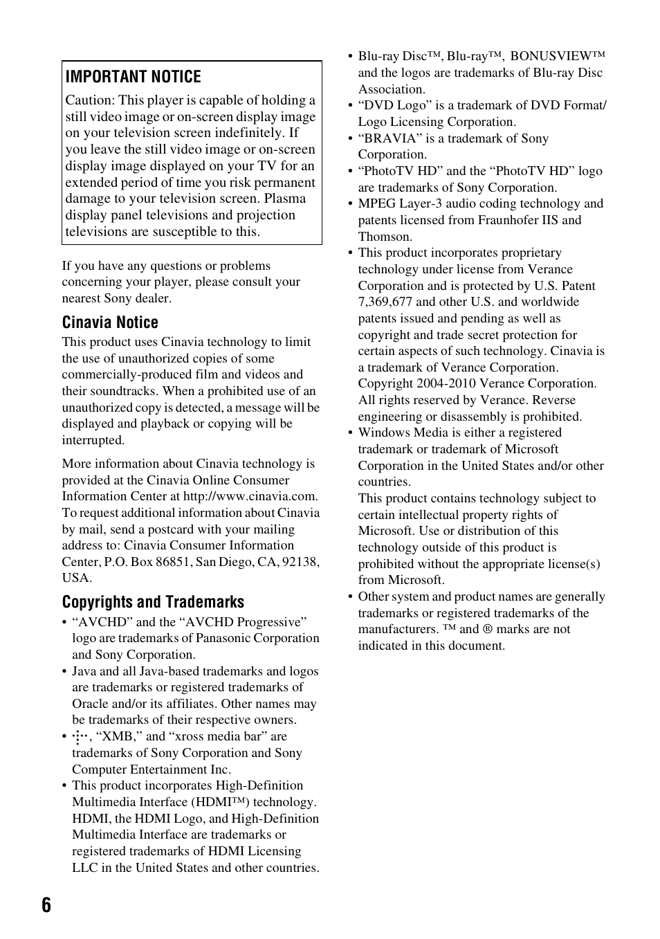 Sony BDP-SX910 User Manual | Page 6 / 28