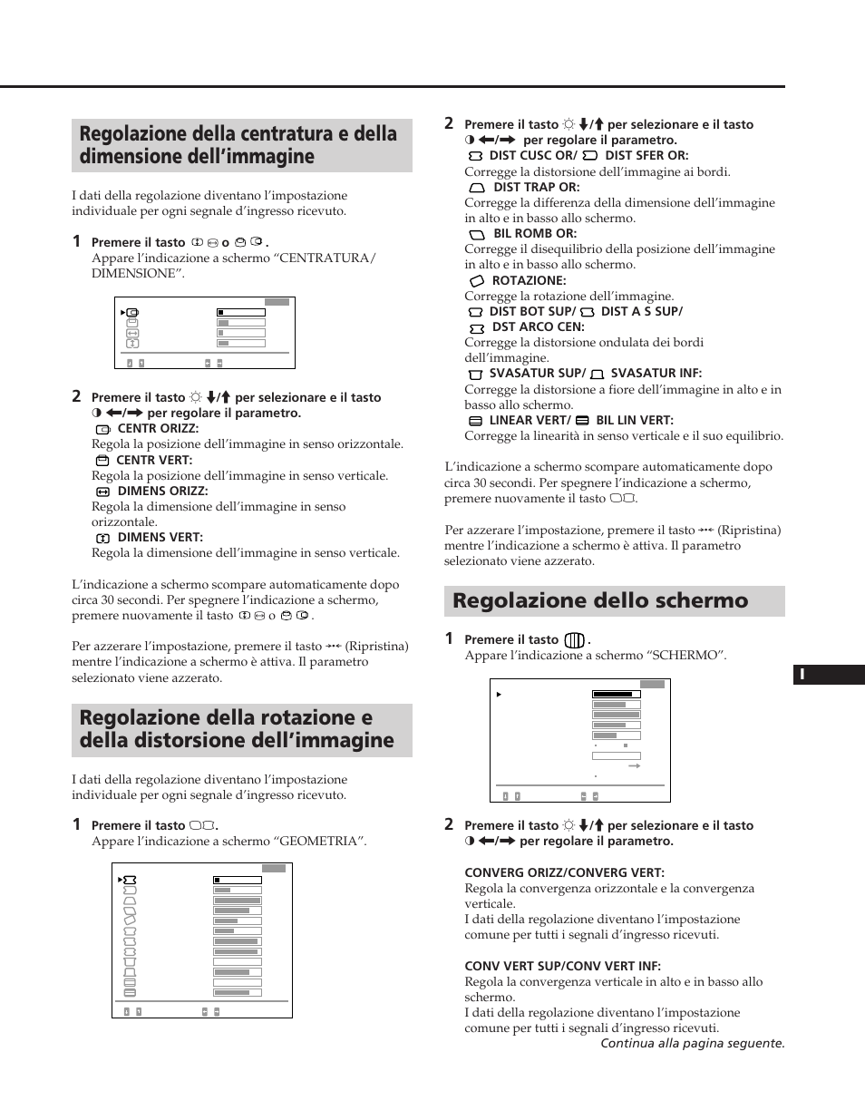 Regolazione dello schermo, En f d es i j | Sony GDM-90W01T User Manual | Page 85 / 91