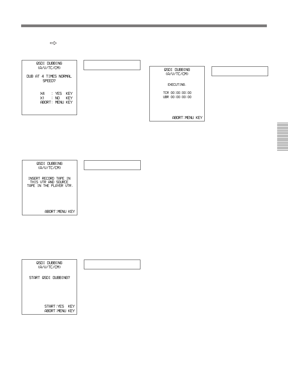 X4 mode, Set tape, Start dub | Executing | Sony DSR-85 User Manual | Page 39 / 88