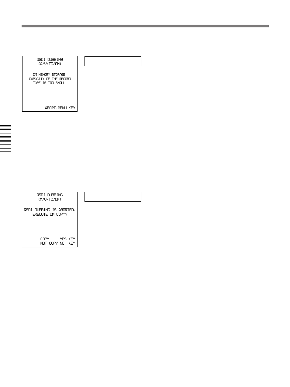 Cm capacity, Copy cm | Sony DSR-85 User Manual | Page 40 / 88