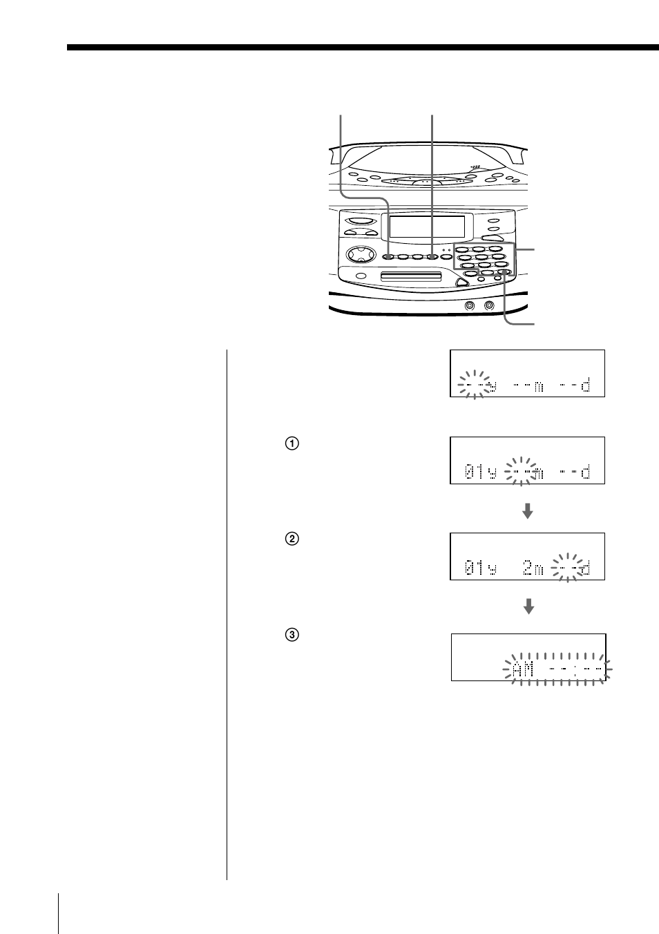 The timer, Setting the clock | Sony ZS-M35 User Manual | Page 50 / 76