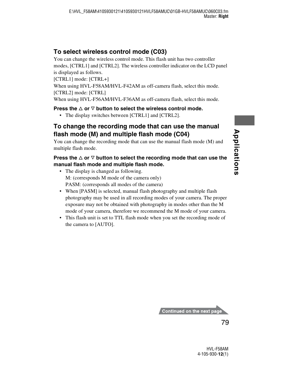 Applic a ti ons 79 | Sony 4-105-930-12(1) User Manual | Page 79 / 88