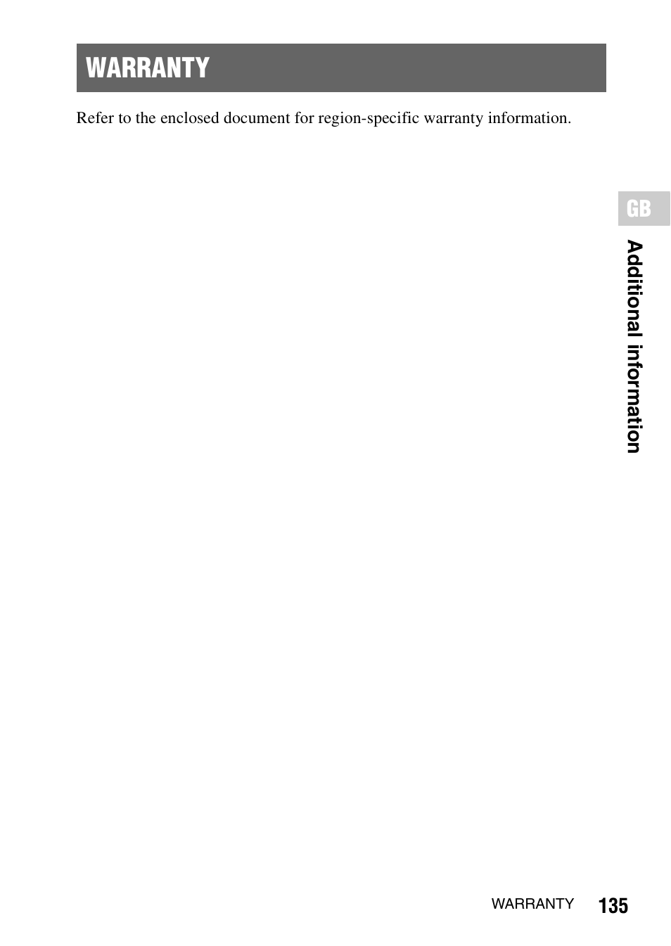 Warranty | Sony PSP-1006 K User Manual | Page 135 / 268