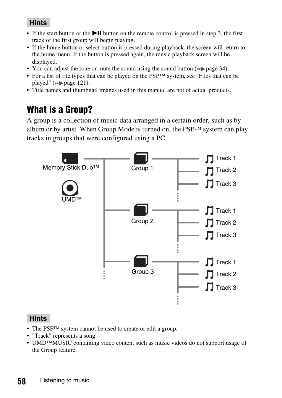 What is a group | Sony PSP-1006 K User Manual | Page 58 / 268