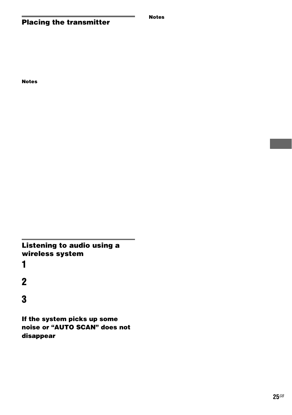 Placing the transmitter, Listening to audio using a wireless system | Sony CMT-HPX9 User Manual | Page 25 / 36