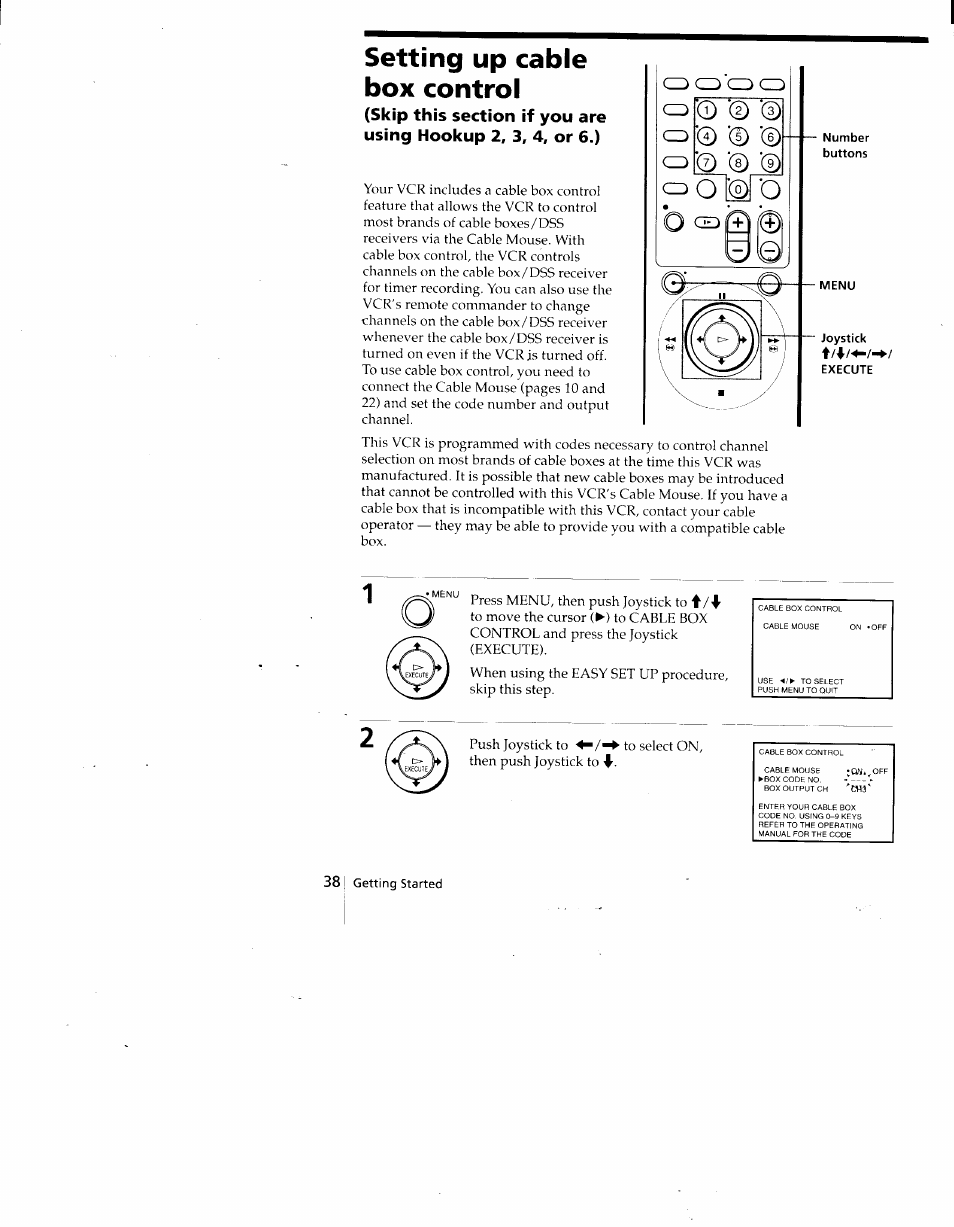 Setting up cable box control | Sony SLV-775HF User Manual | Page 38 / 80