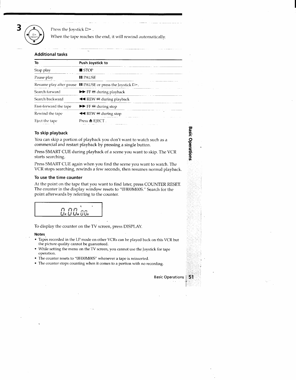 Additional tasks, To skip playback, To use the time counter | Sony SLV-775HF User Manual | Page 51 / 80