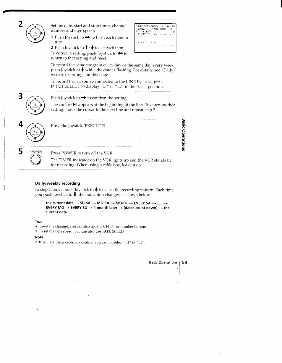 Tips, Note | Sony SLV-775HF User Manual | Page 59 / 80