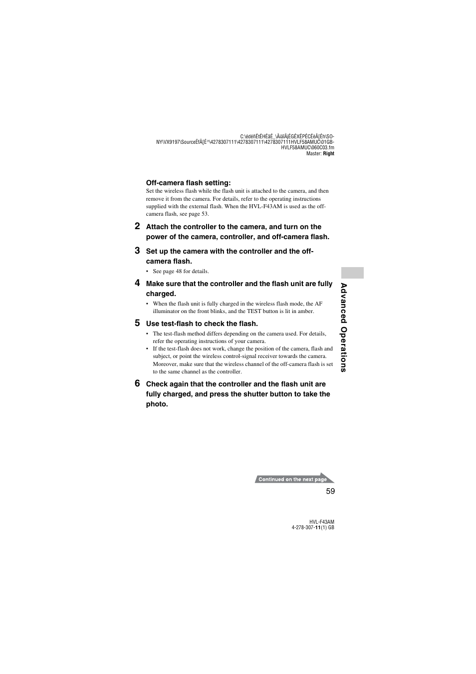 Sony HVL-F43AM User Manual | Page 59 / 76