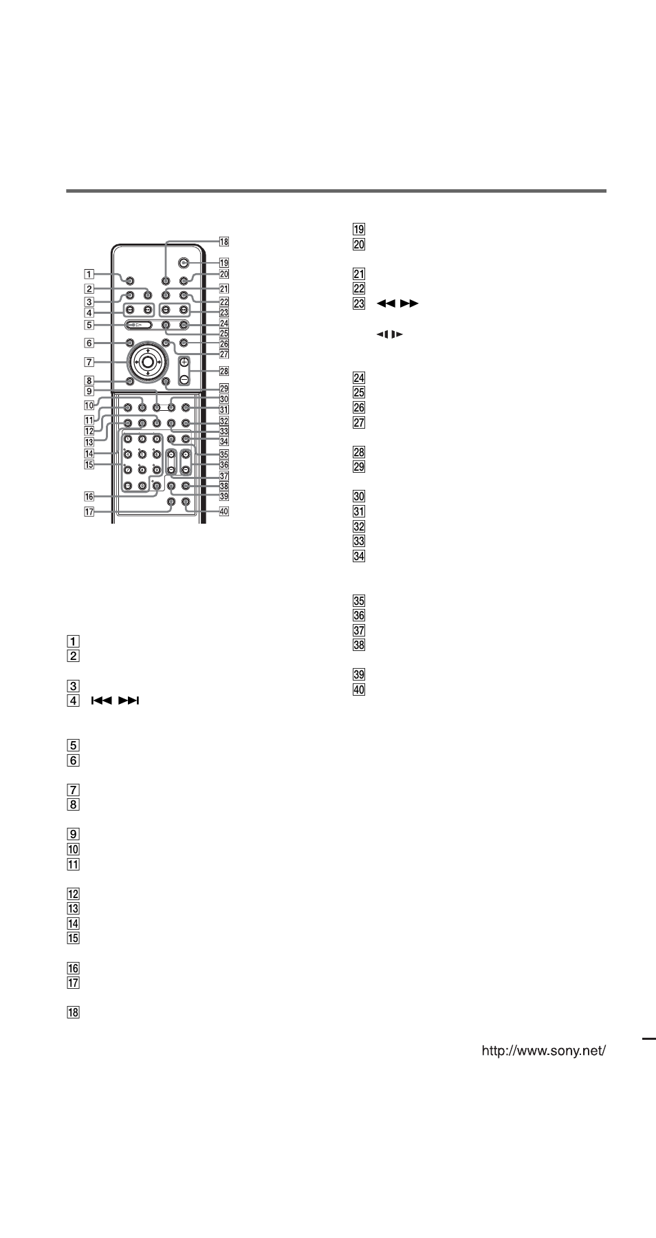 Quick reference for remote, Commander ......................back cover, Quick reference for remote commander | Sony DAV-SR2 User Manual | Page 100 / 100