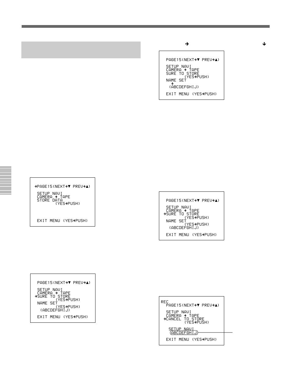 Recording the menu settings onto a tape, Using setupnavi and setuplog | Sony 500WSPL User Manual | Page 100 / 144