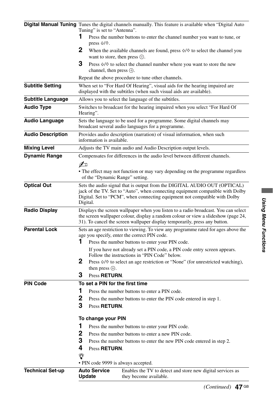 Sony 4-108-535-13(1) User Manual | Page 47 / 60
