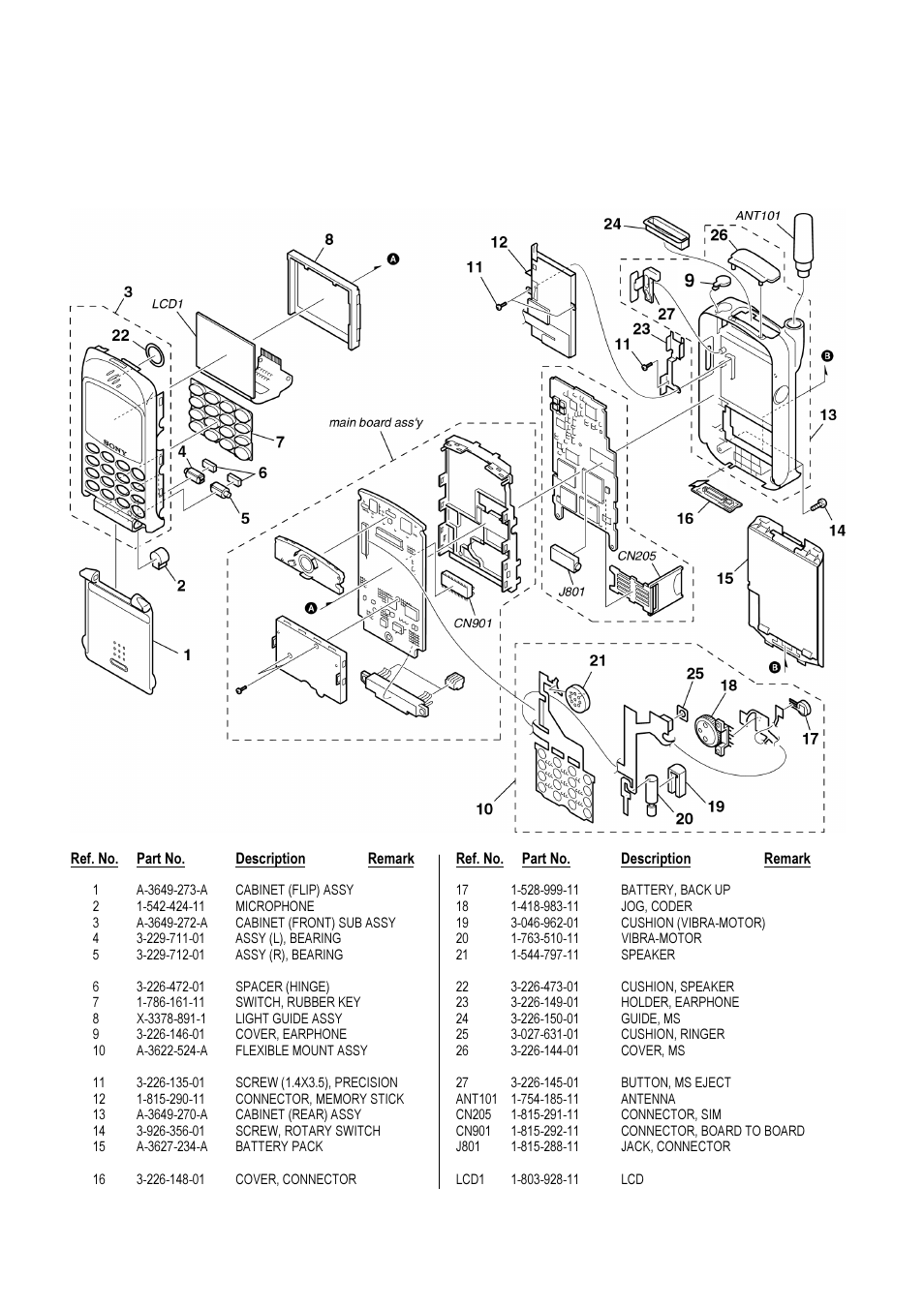 1 spare parts | Sony CMD MZ5 User Manual | Page 33 / 35