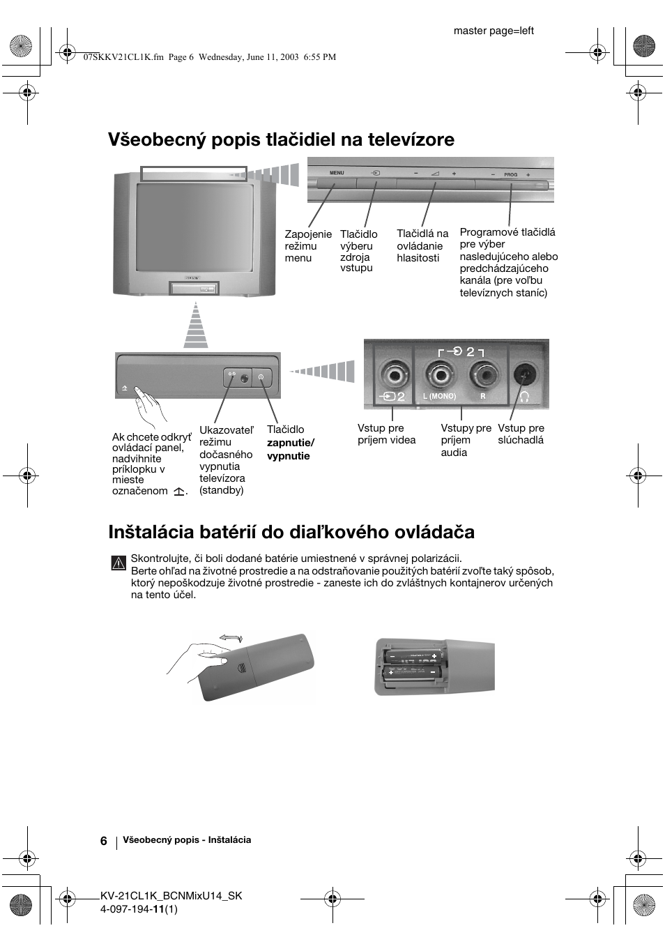 Sony KV-21CL1K User Manual | Page 114 / 128