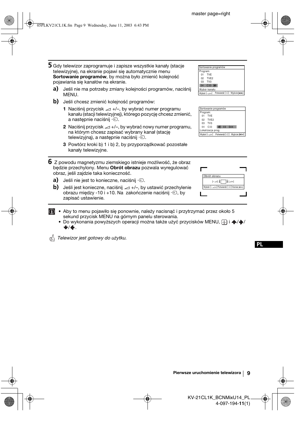 Sony KV-21CL1K User Manual | Page 81 / 128