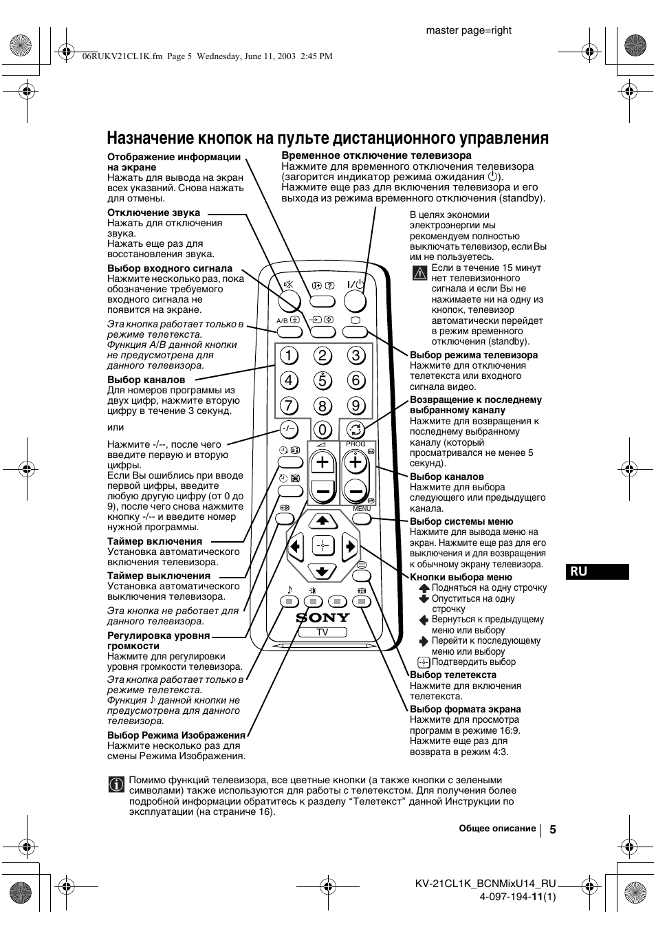 Sony KV-21CL1K User Manual | Page 95 / 128