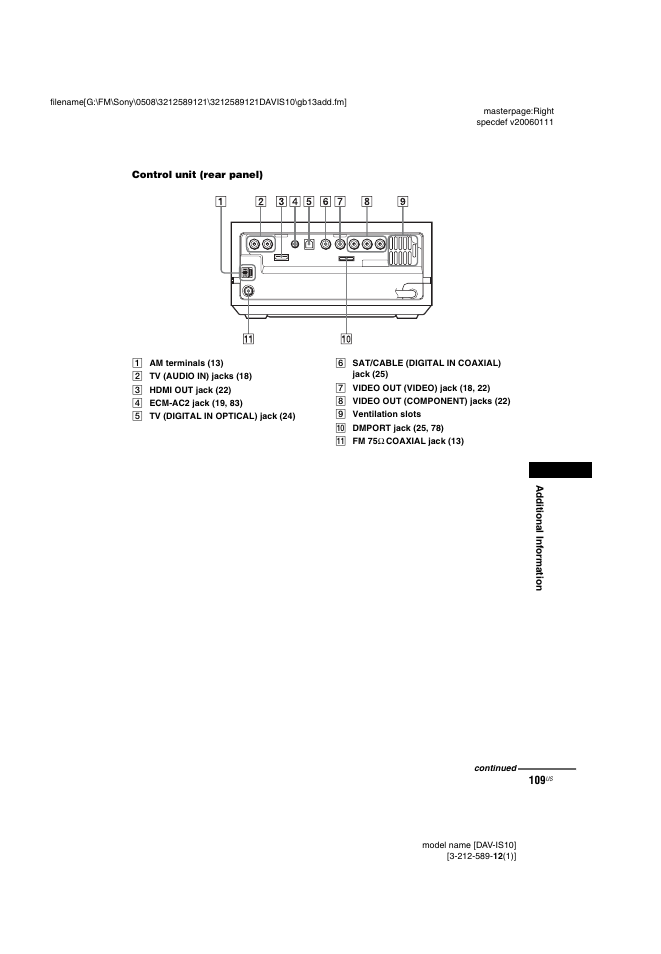 Sony DAV-IS10 User Manual | Page 109 / 123