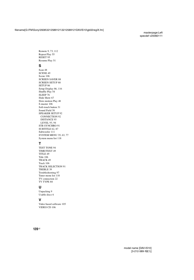 Sony DAV-IS10 User Manual | Page 120 / 123