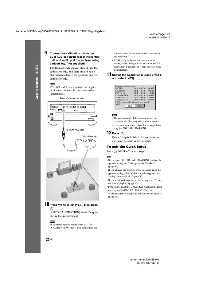 Sony DAV-IS10 User Manual | Page 20 / 123