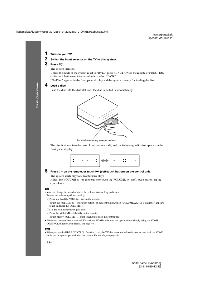 Sony DAV-IS10 User Manual | Page 32 / 123