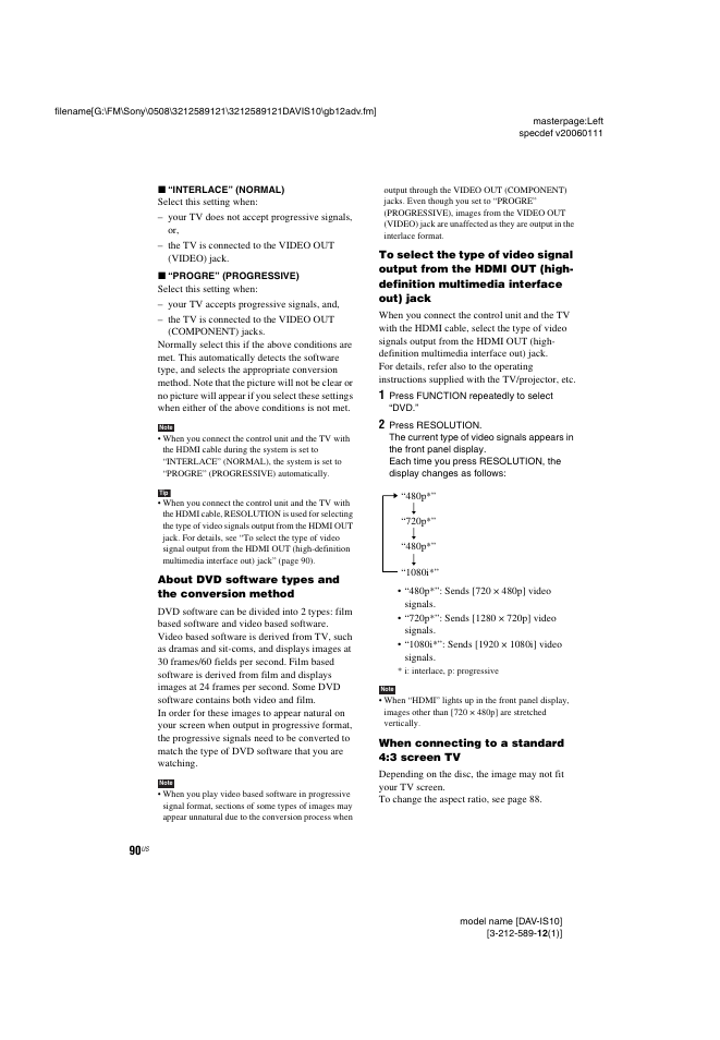 Sony DAV-IS10 User Manual | Page 90 / 123