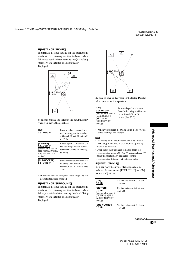 Sony DAV-IS10 User Manual | Page 93 / 123