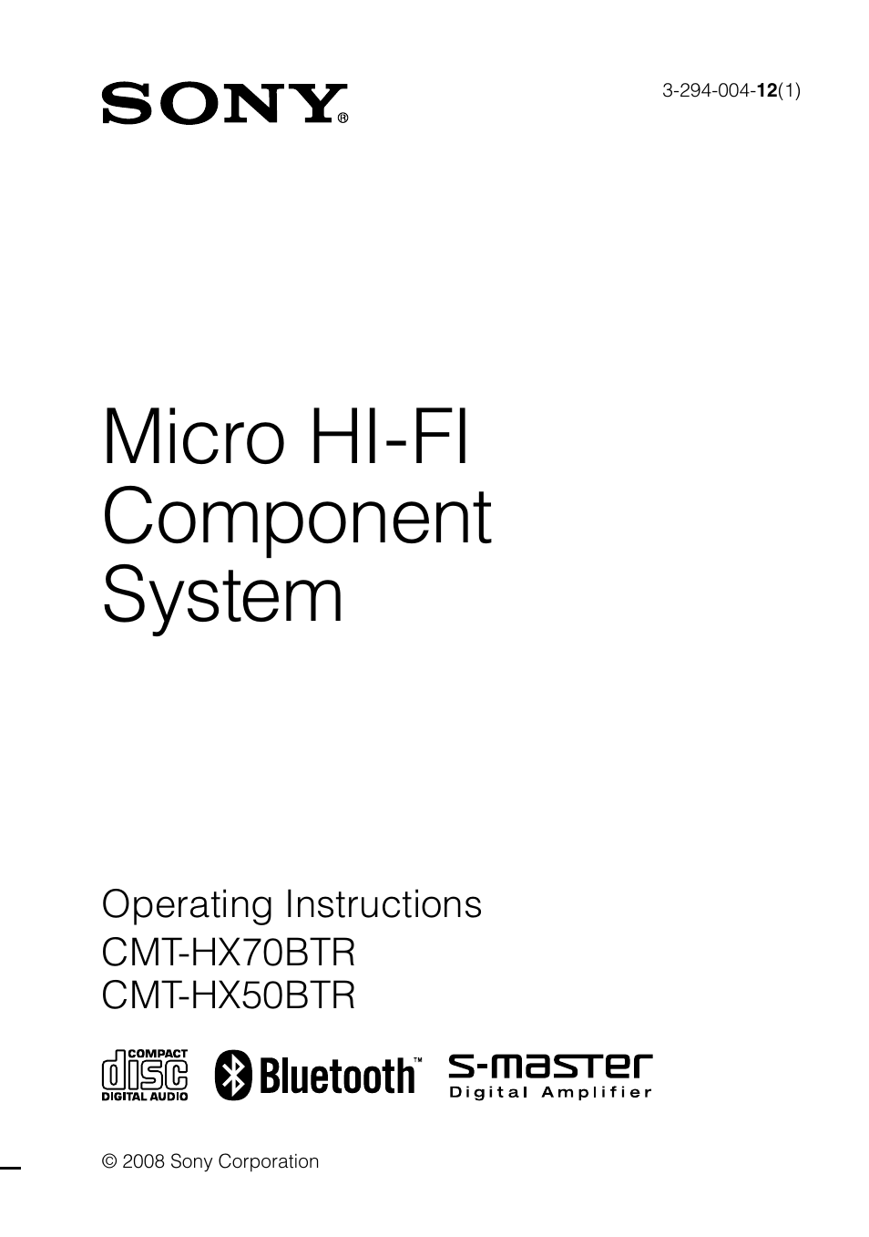 Sony CMT-HX70BTR User Manual | 44 pages