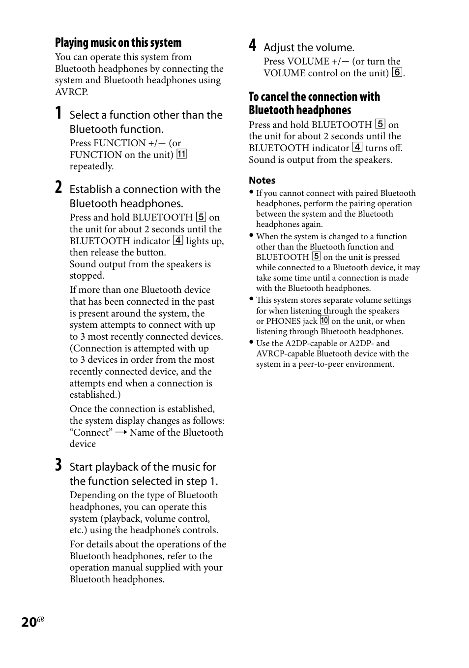 Playing music on this system | Sony CMT-HX70BTR User Manual | Page 20 / 44